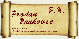 Prodan Mauković vizit kartica